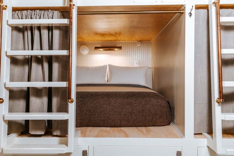 bunk beds with reading light and mattress