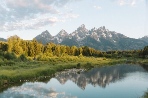 The Grand Teton Mountains in Wyoming.