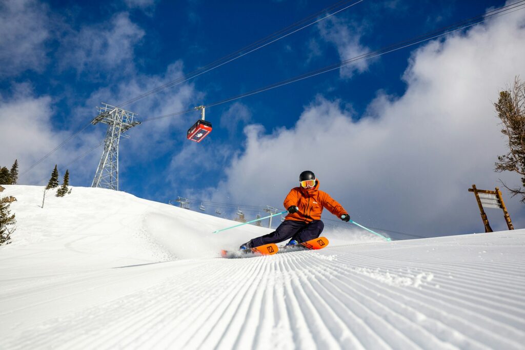 skier on mountain in Jackson