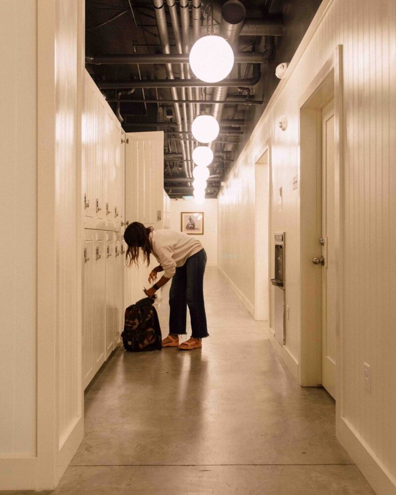 Girl organizing suitcase